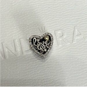 Pandora Heart Gold with Love Script